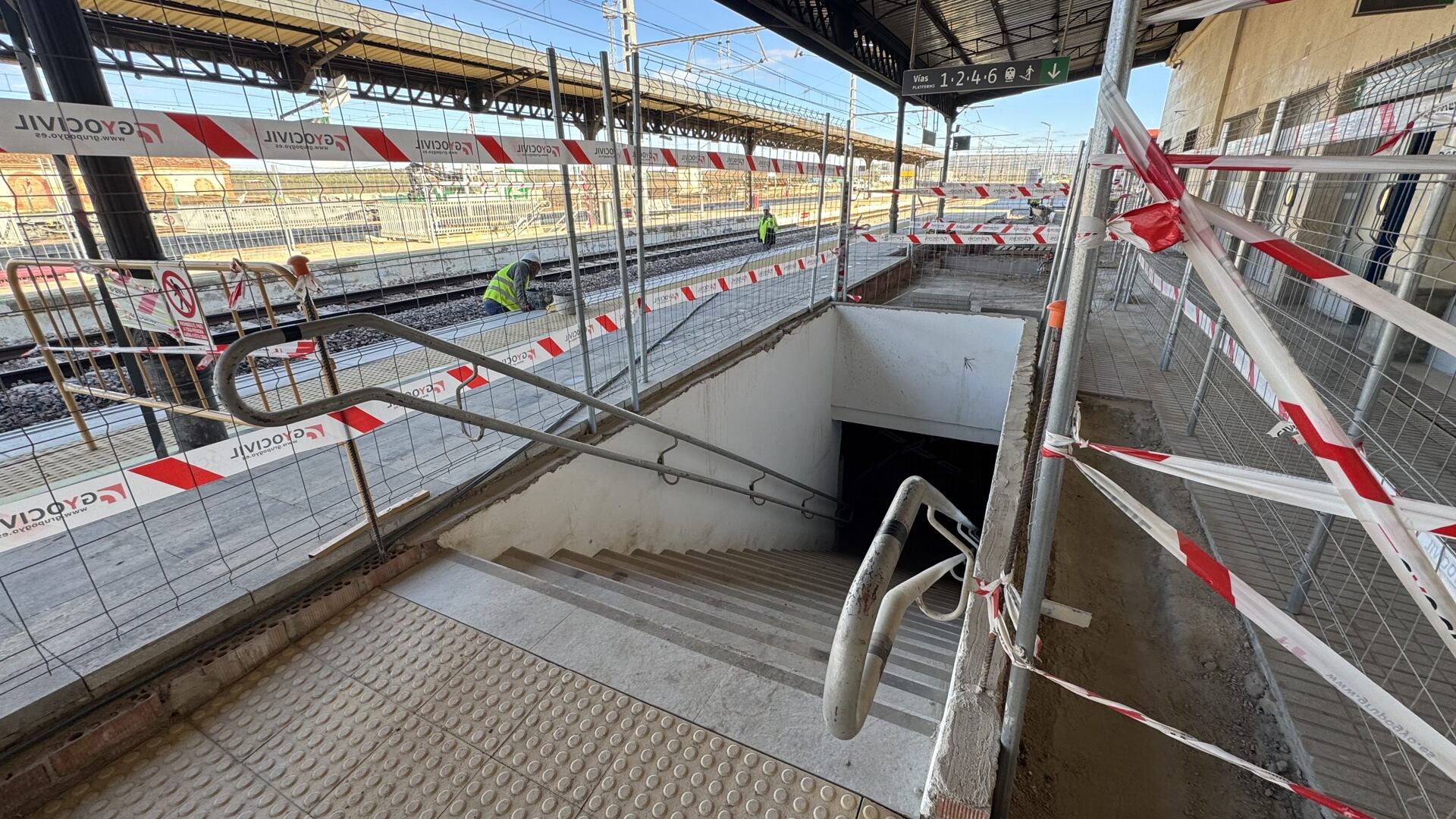 Obras en la estación de Bobadilla