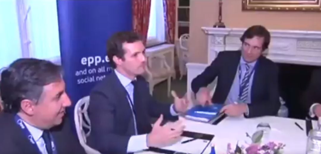 Pablo Casado en su reunión con Merkel de 2018.