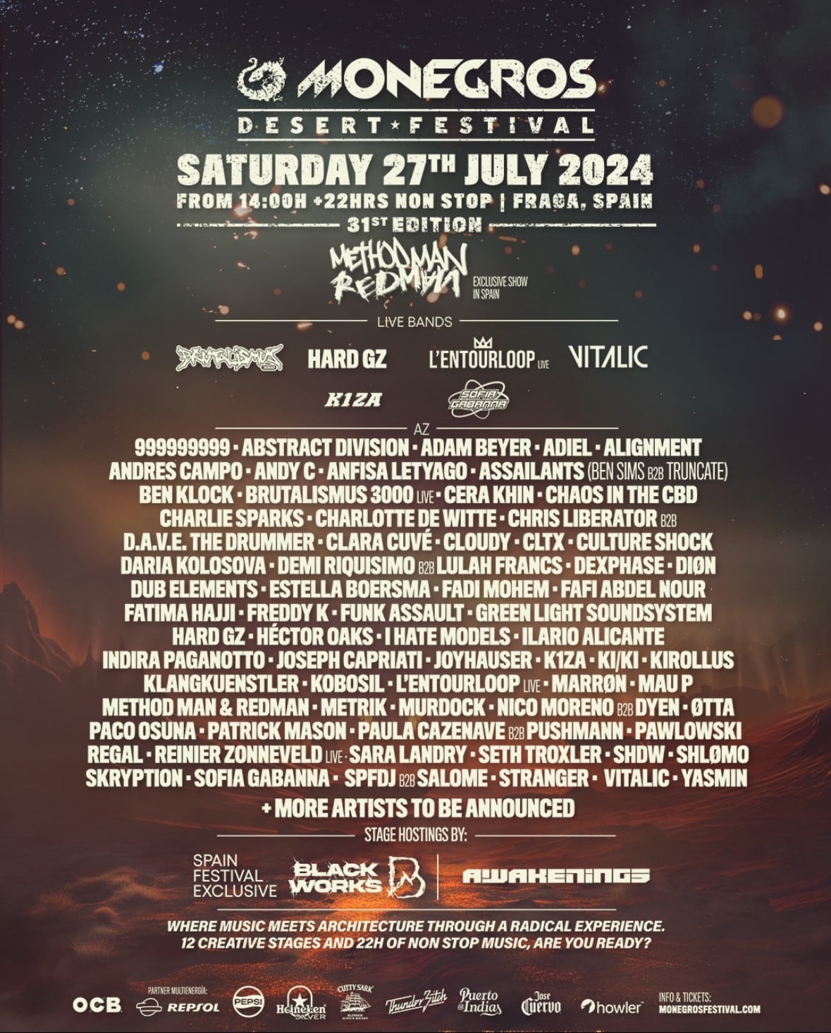 Cartel del Monegros Desert Festival de 2024