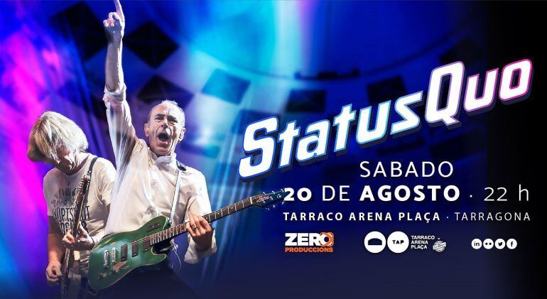 Cartell del concert que Status Quo oferirà a Tarragona el dissabte.