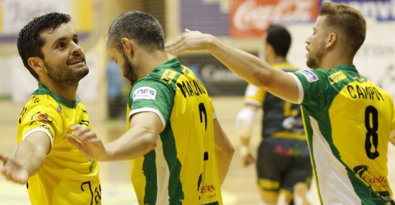 Dani Martín, Mauricio y Campoy durante el último partido disputado frente al CD Xota.