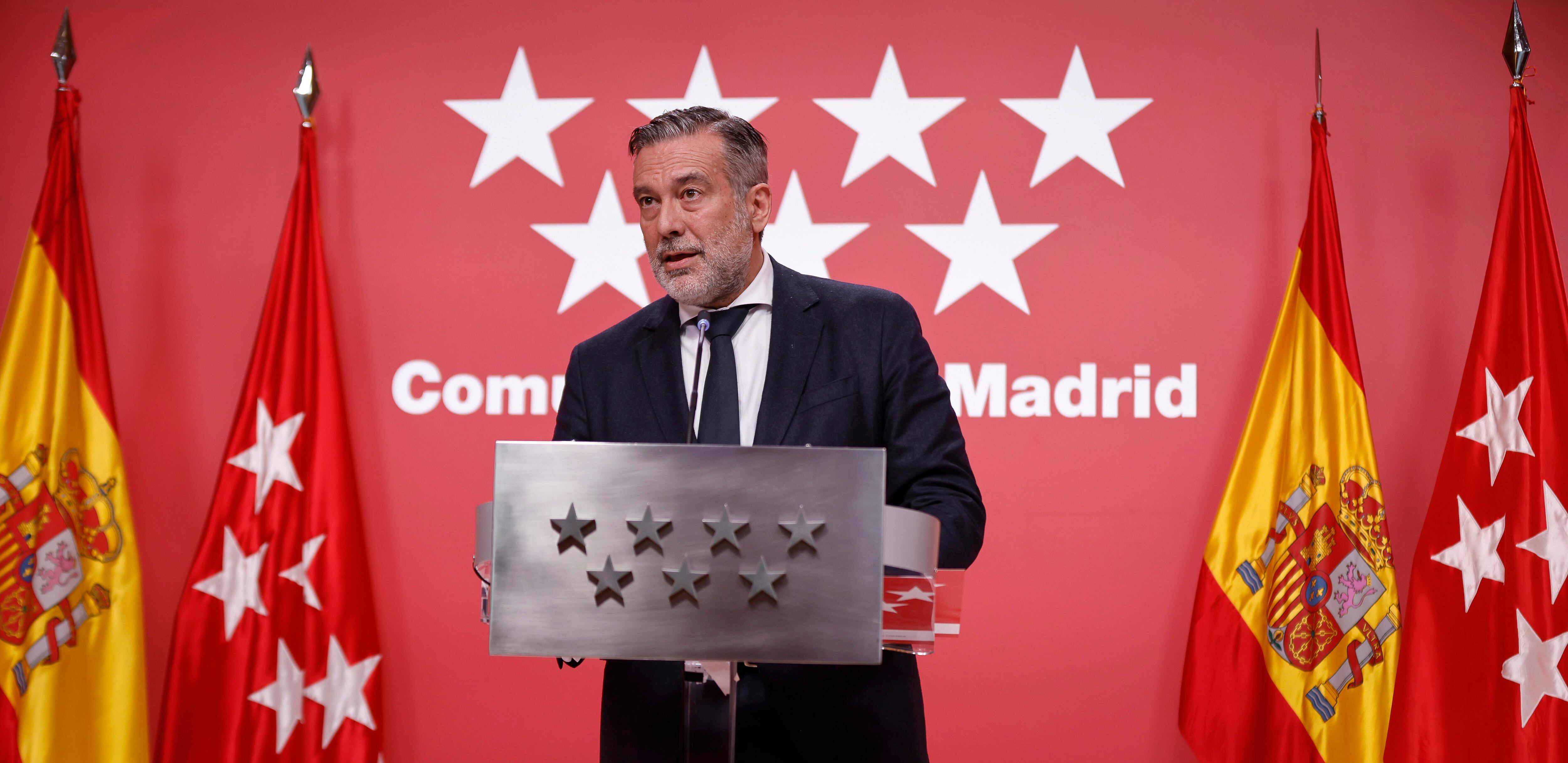 El Consejero de Presidencia, Enrique López en la comparecencia tras la reunión del Consejo de Gobierno de la Comunidad de Madrid