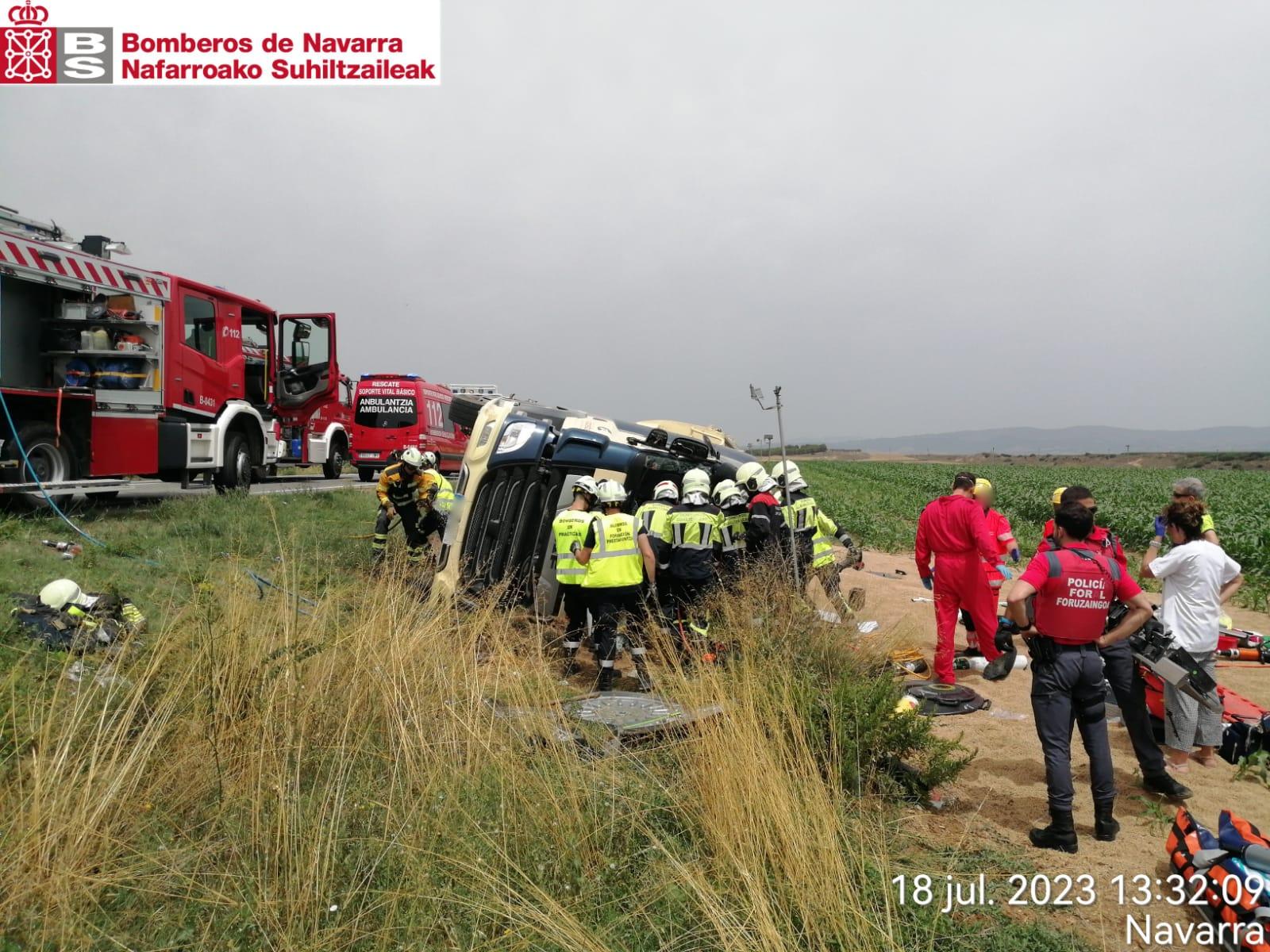 Fallece un vecino de Falces en un accidente en la N-121 en Murillo el Cuende