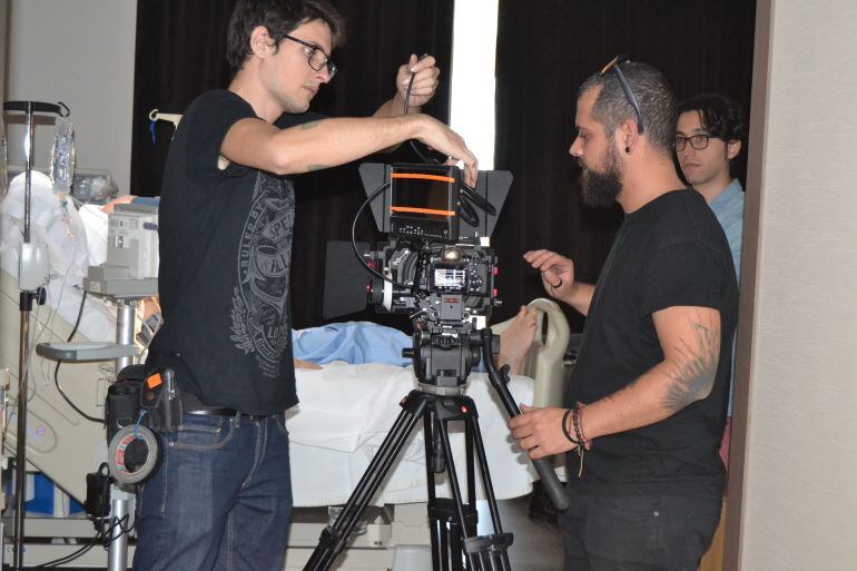 Un momento del rodaje del cortometraje