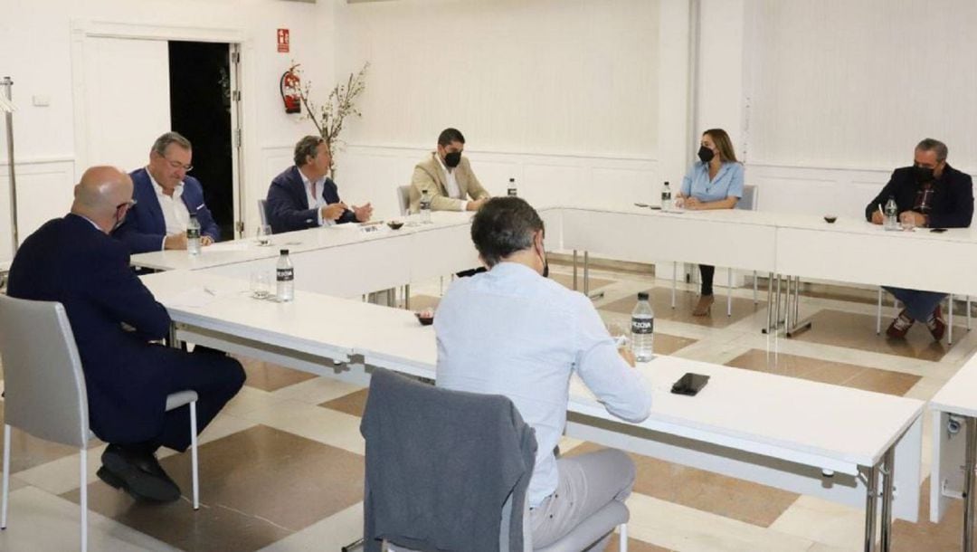 Un momento de la reunión entre el Cabildo de Lanzarote y represntantes de NUBA.