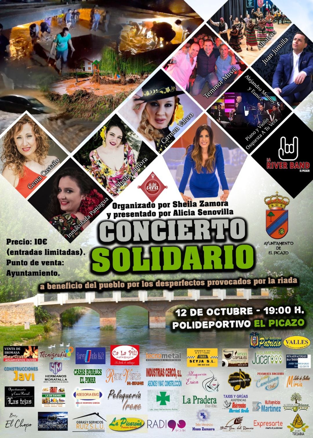 Cartel del concierto solidario en El PIcazo