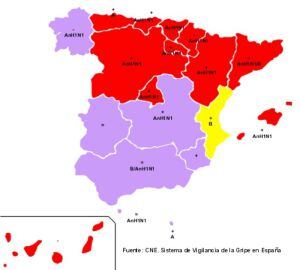 Mapa 2016. En rojo las comunidades en situación epidémica