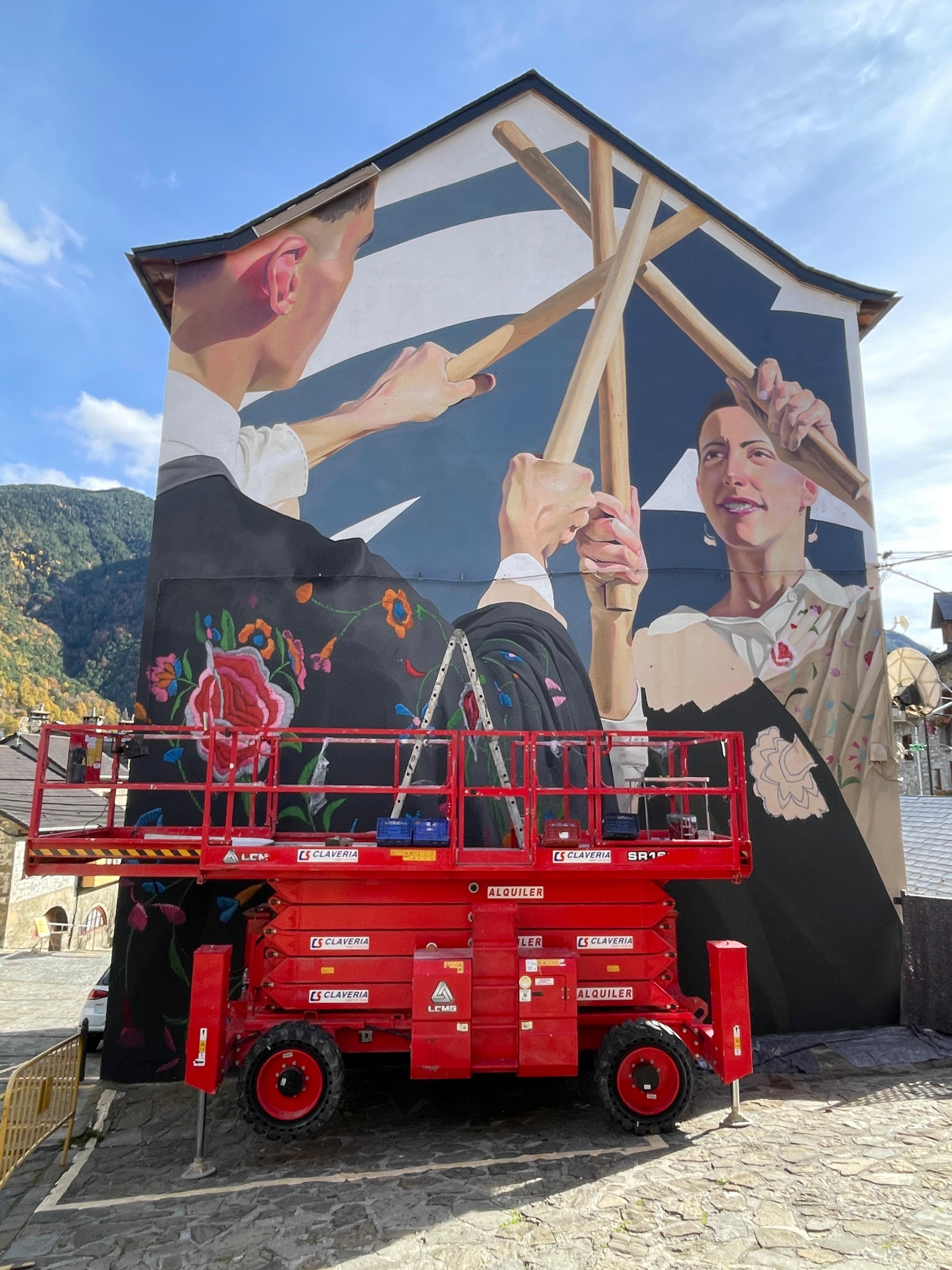 Mural Torla en proceso