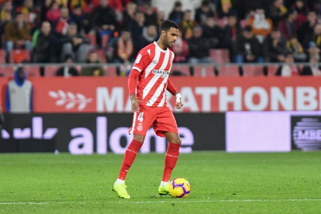 Jonás Ramalho en un dels partits amb el Girona de la temporada passada.