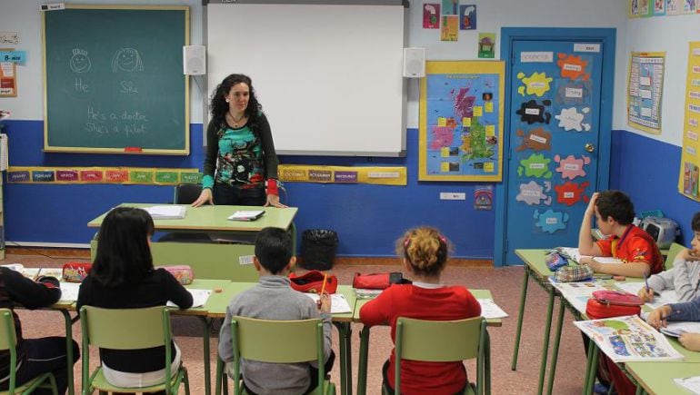 Aula de enseñanza de inglés