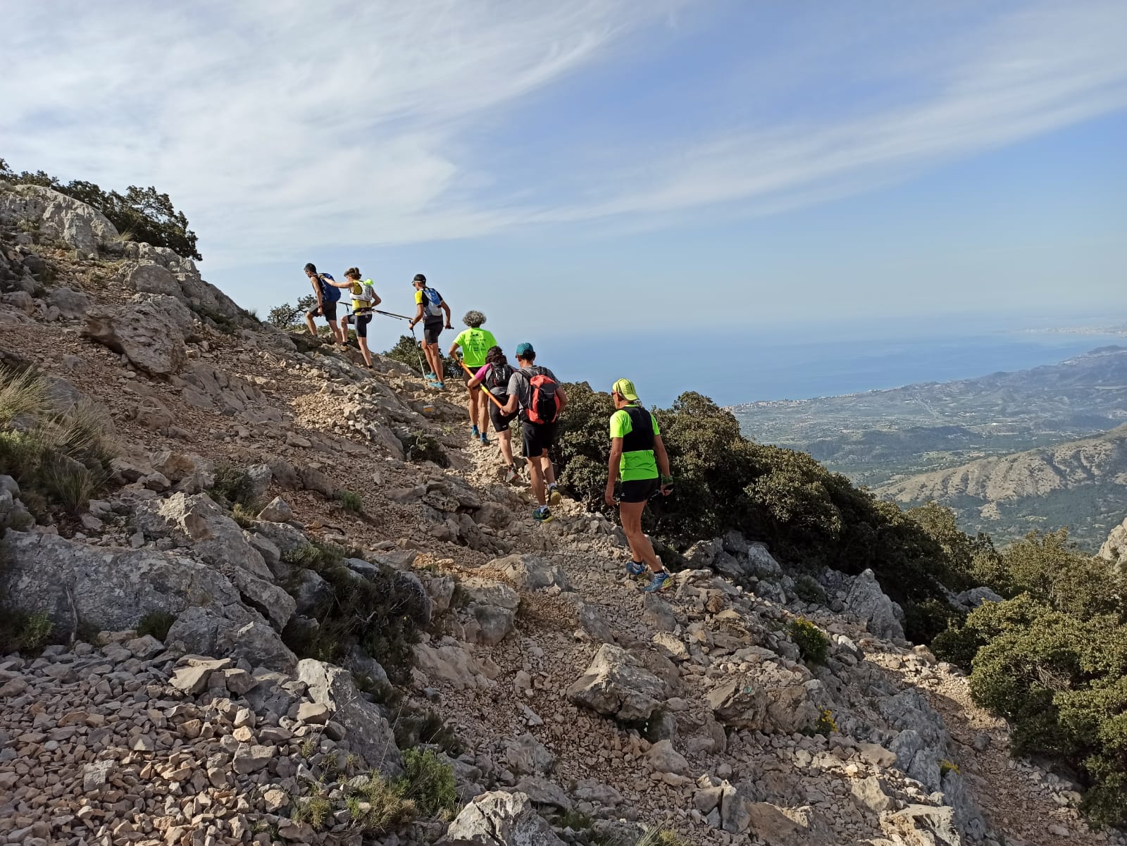 Ascenso al Puig Campana con barras direccionales