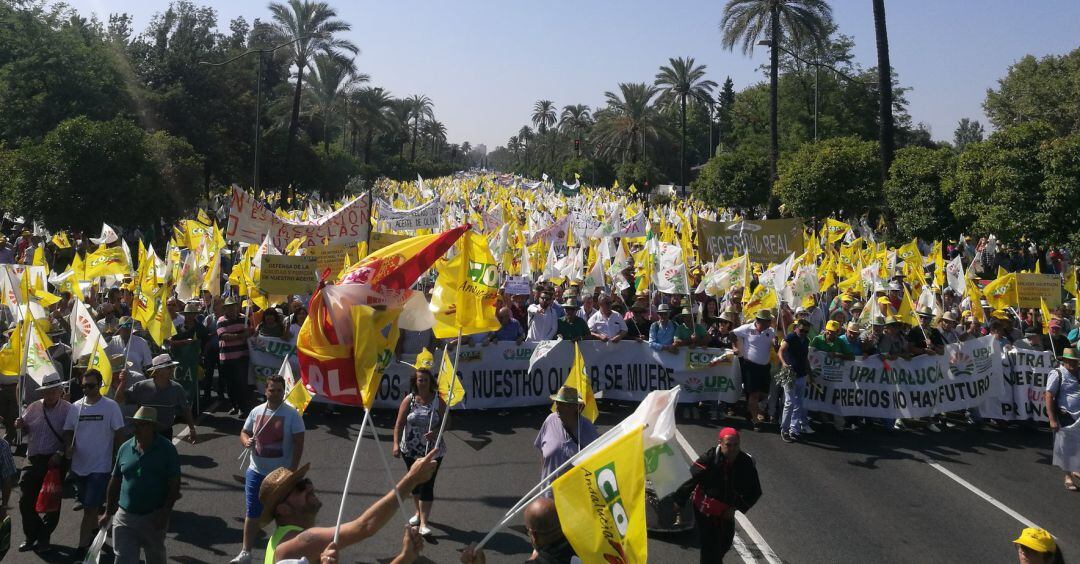 Manifestación de este martes, 9 de julio, en Sevilla.