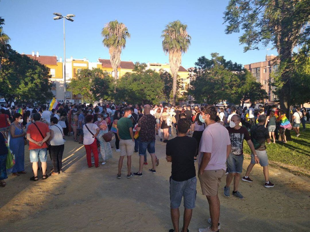 Concentración en el Parque del Orgullo LGTBIQA+ en Jerez