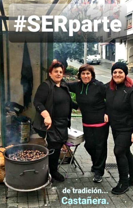 El asado y venta de de castañas es una tradición en la familia de Dori López