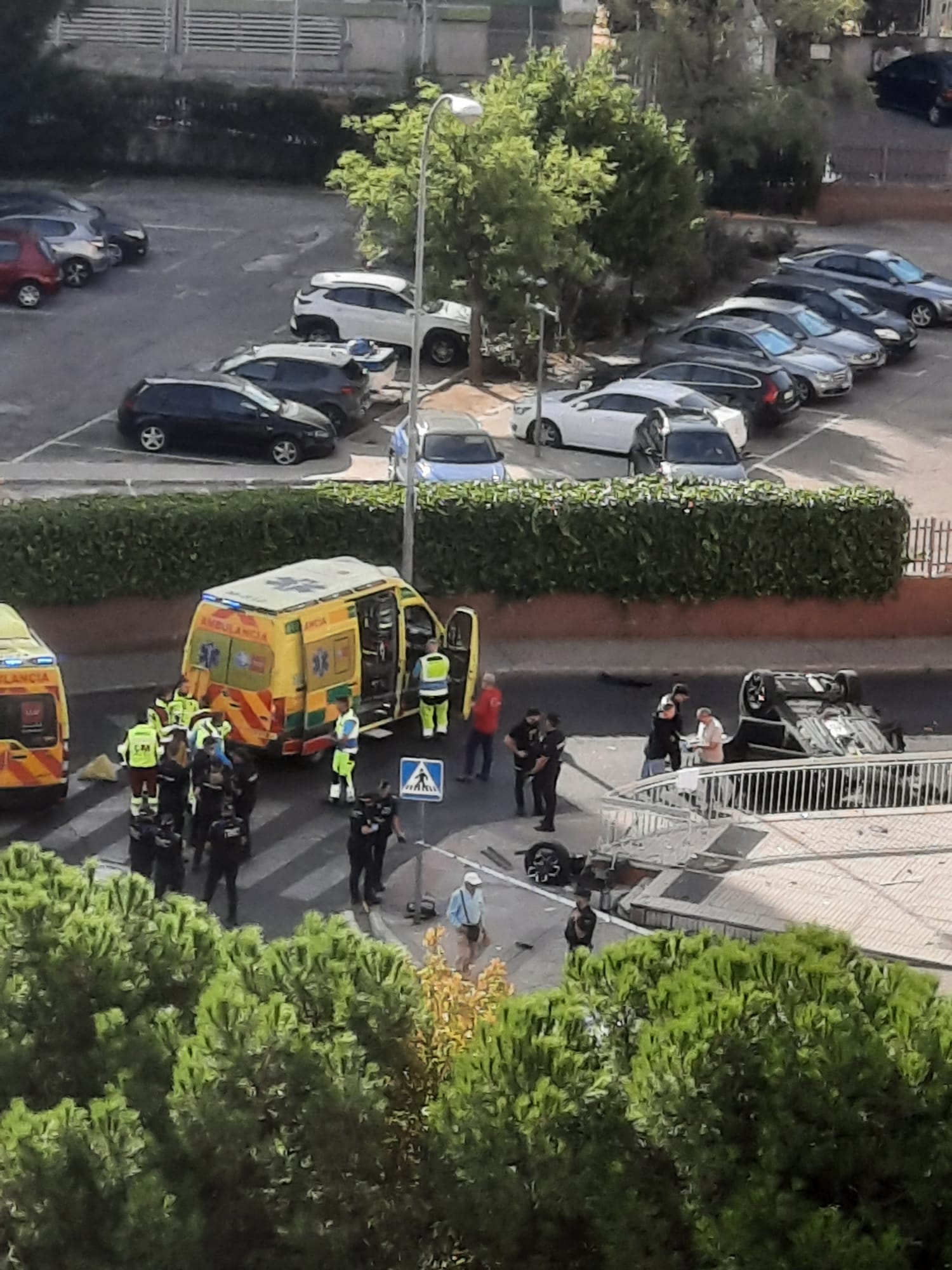 Imagen del accidente desde un edificio cercano