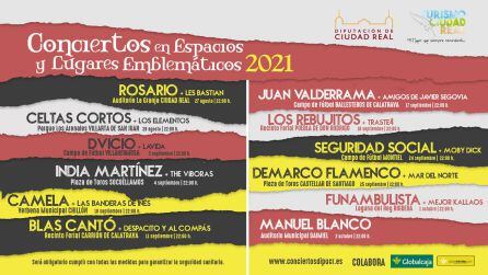 Cartel Conciertos lugares emblemáticos 2021