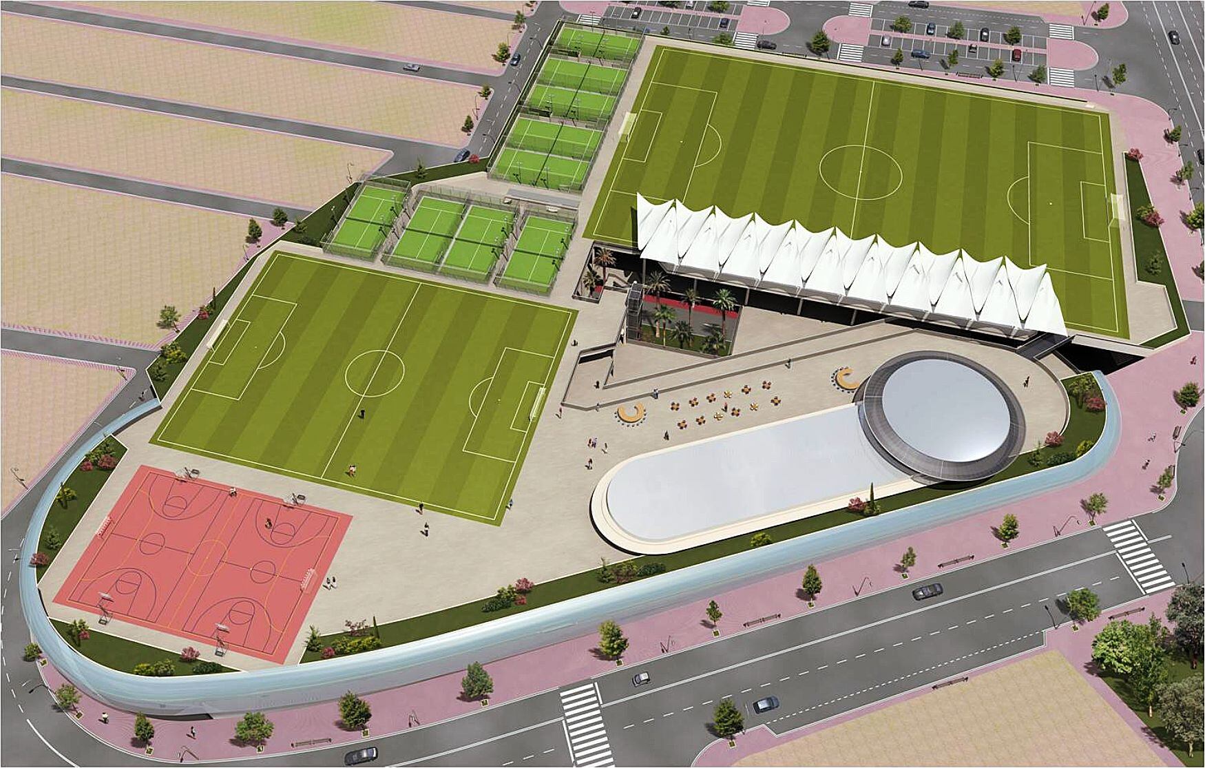 La Ciudad Deportiva en una de sus versiones sobre el campo Juan Rojas.