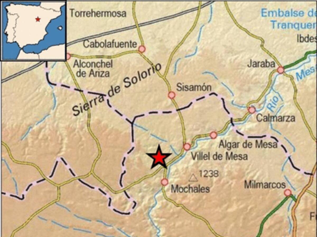 Tres terremotos se han registrado en el Valle del Mesa (Guadalajara)