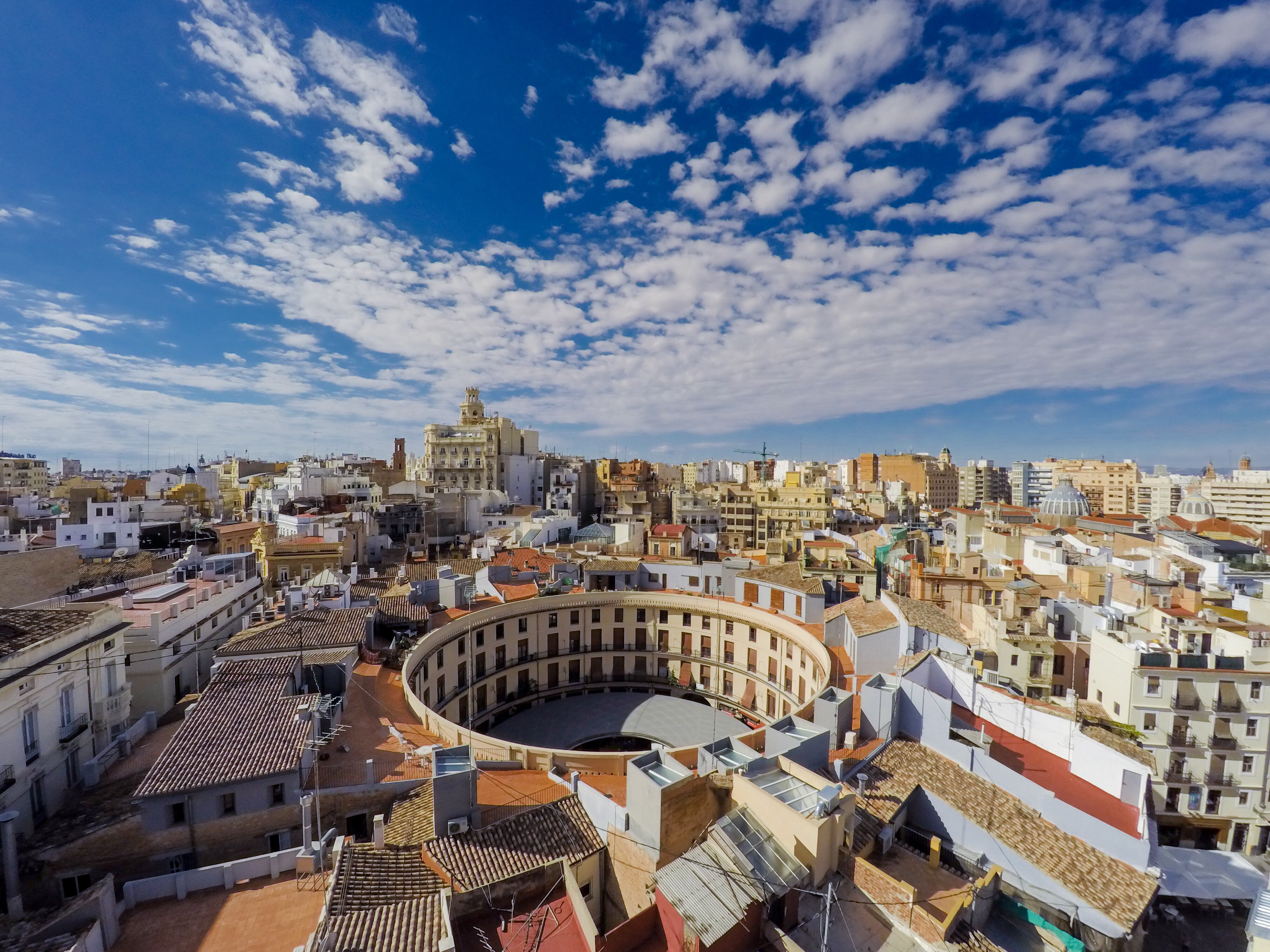 Imagen aérea de la plaza Redonda de València