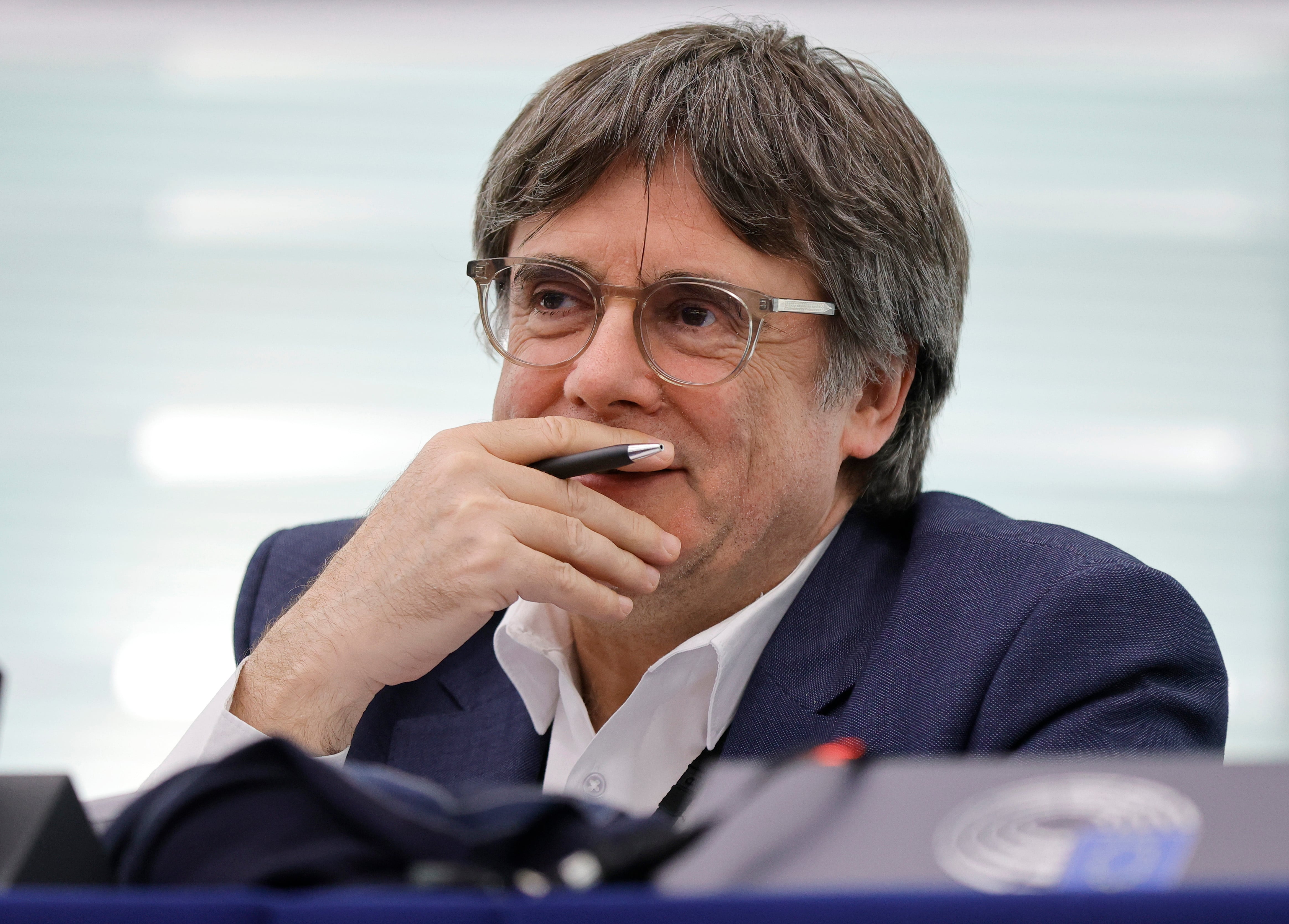 Strasbourg (France), 22/11/2023.- Former Catalan regional premier Carles Puigdemont attends a formal sitting at the European Parliament in Strasbourg, France, 22 November 2023. The EU Parliament&#039;s session runs from 20 until 23 November 2023. (Francia, Estrasburgo) EFE/EPA/RONALD WITTEK
