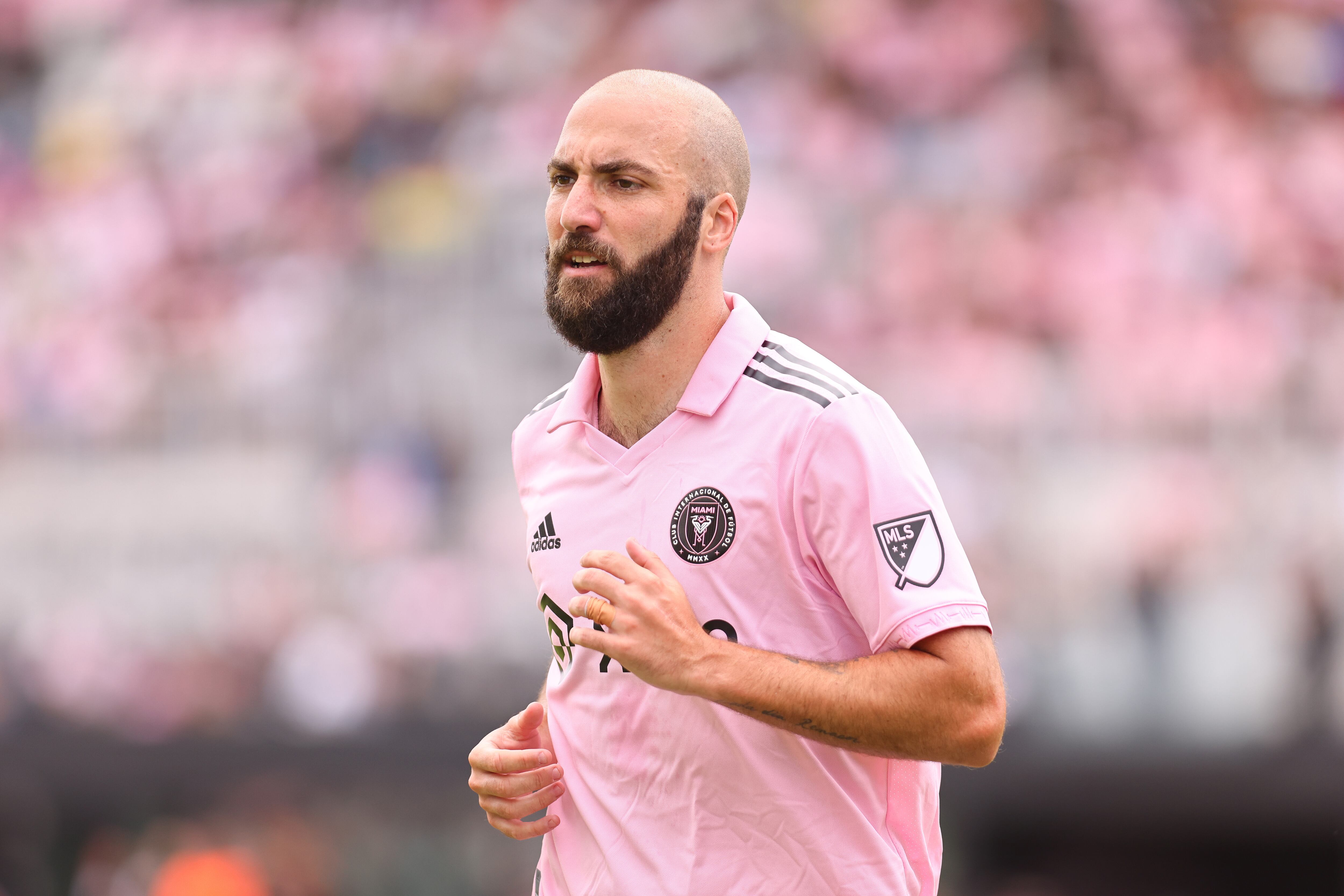 Higuain, durante un partido con el Inter Miami