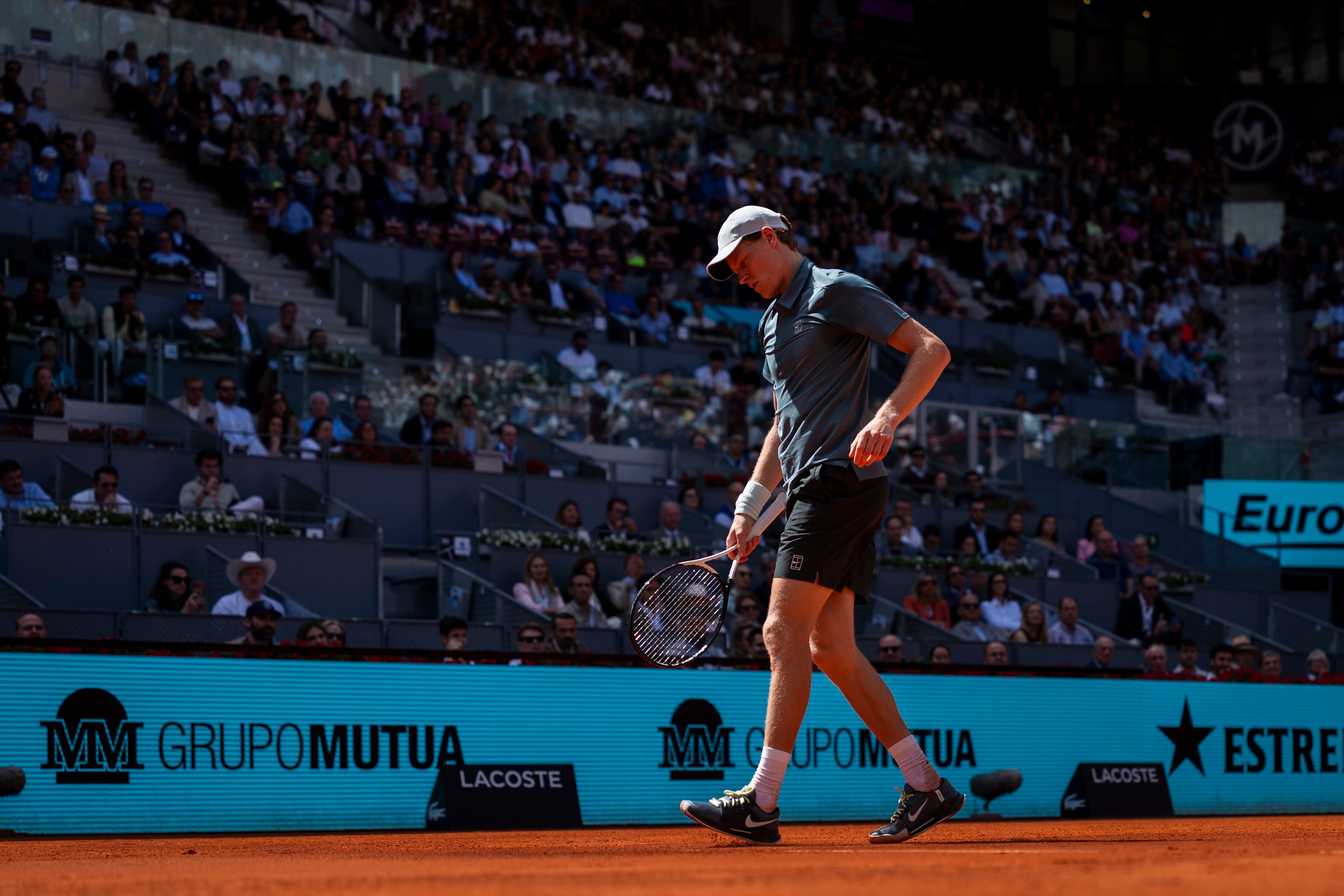 Jannik Sinner, durante su partido en el Mutua Madrid Open ante Cameron Norrie