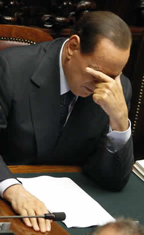 Silvio Berlusconi, durante un debate parlamentario en Roma