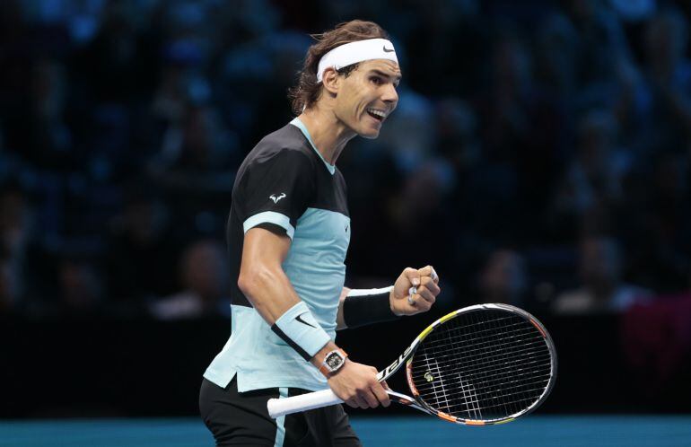 Tennis - Barclays ATP World Tour Finals - O2 Arena, London - 20/11/15 Men&#039;s Singles - Spain&#039;s Rafael Nadal celebrates during his match against Spain&#039;s David Ferrer
 Reuters / Suzanne Plunkett
 Livepic
 EDITORIAL USE ONLY.