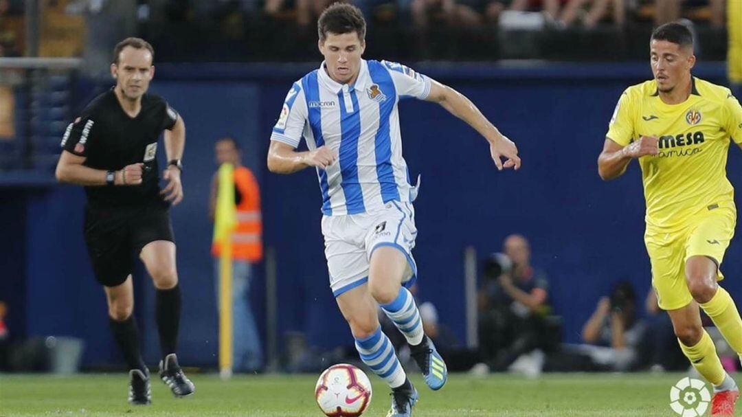 Zubeldia durante un partido esta temporada con la Real Sociedad