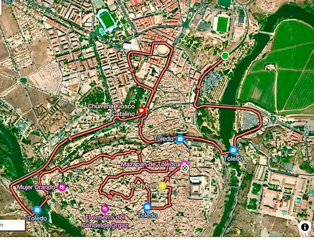 Imagen del recorrido de La Nocturna de Toledo, que se desarrollará el próximo sábado 21 de octubre