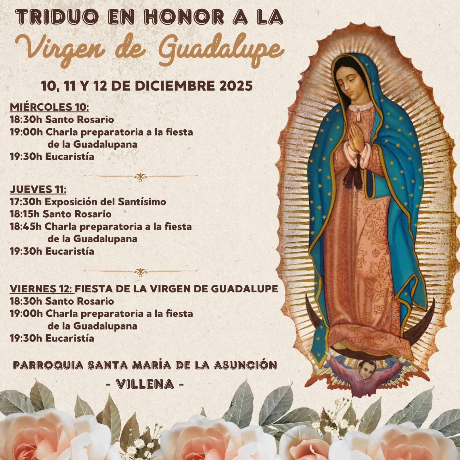 Cartel de los oficios religiosos