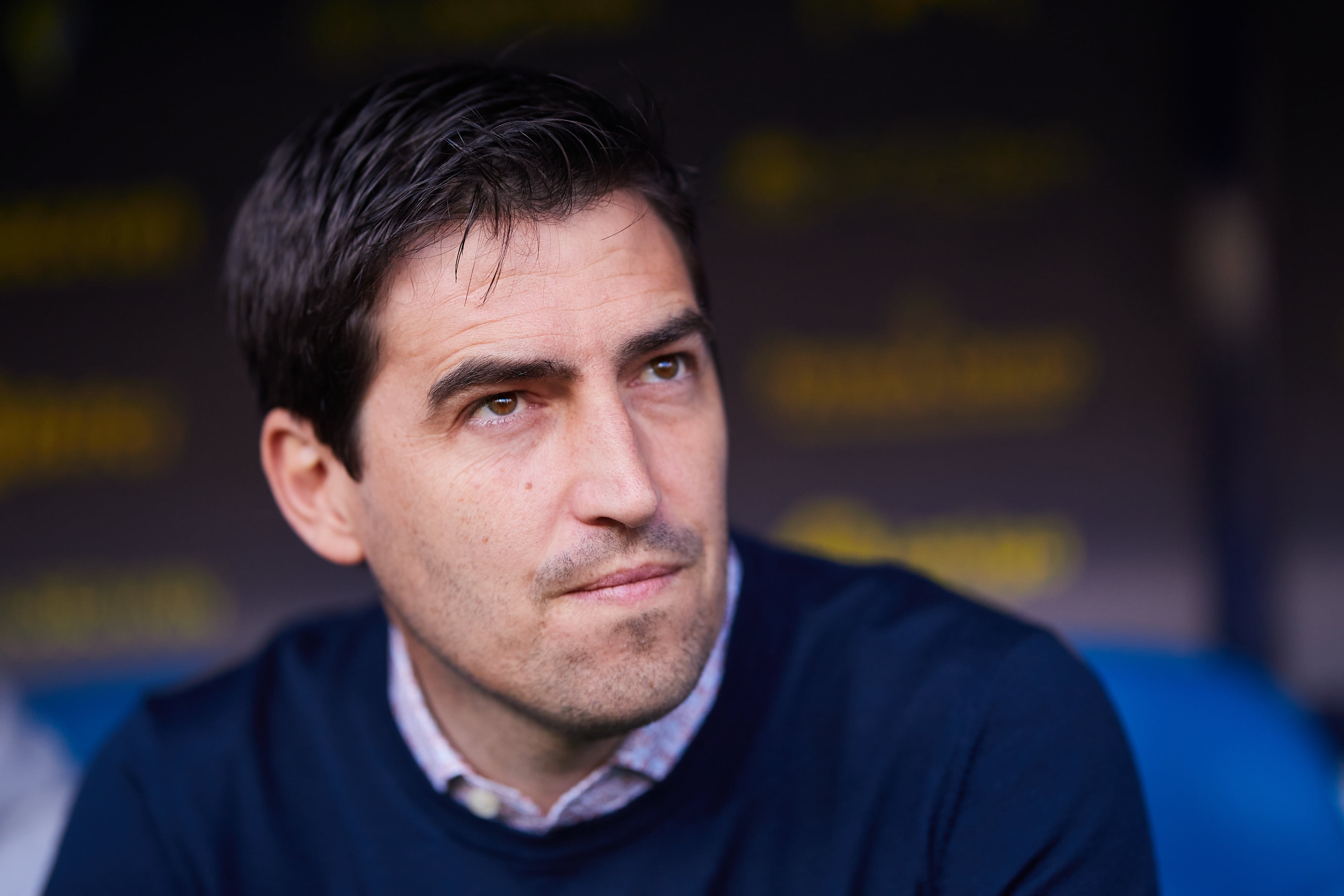 Andoni Iraola, entrenador del Rayo Vallecano, durante un partido de esta temporada