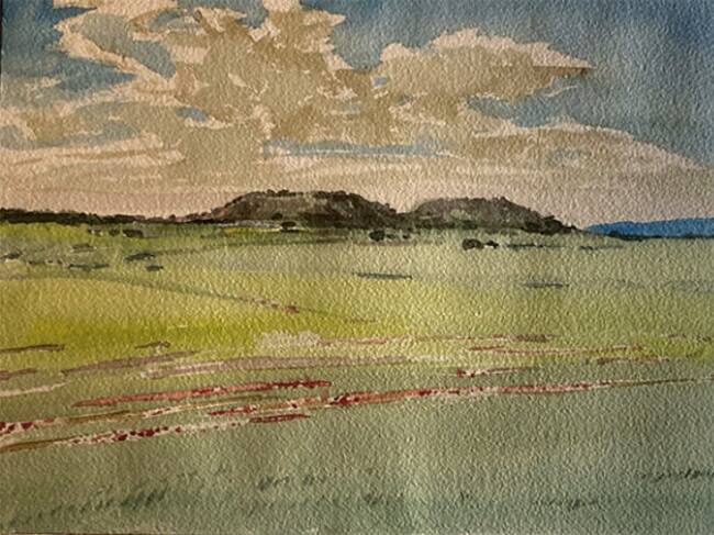 Una de las acuarelas que Fernando Alvira vende a beneficio del Banco de Alimentos