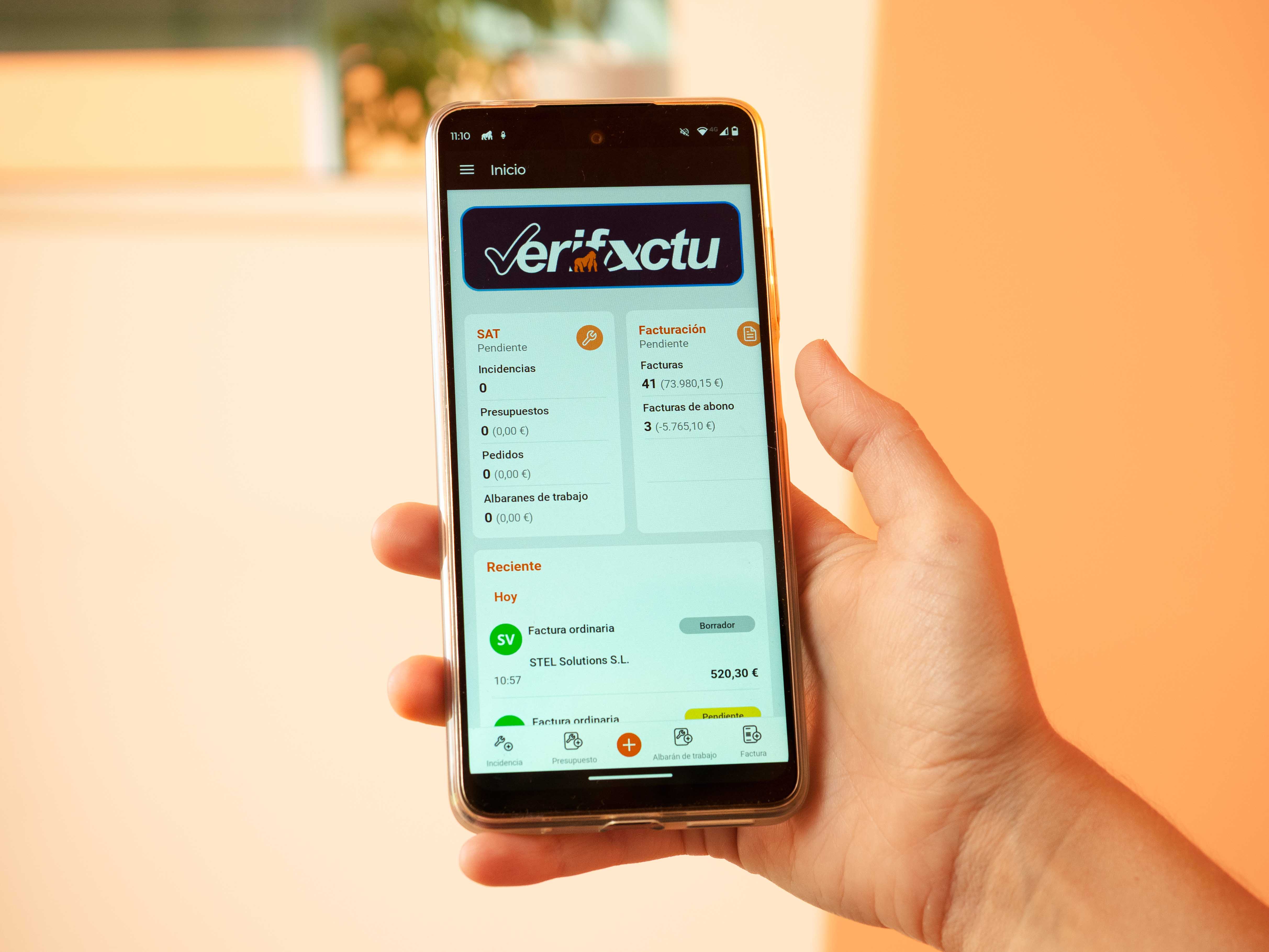 Imagen de la aplicación móvil del sistema VeriFactu