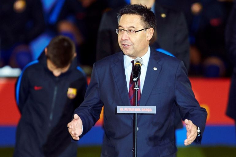 Bartomeu, el pasado martes durante la presentación del fútbol formativo en la ciudad deportiva Joan Gamper. 