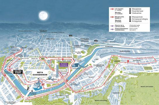 Recorrido de la EDP Bilbao Night Marathon