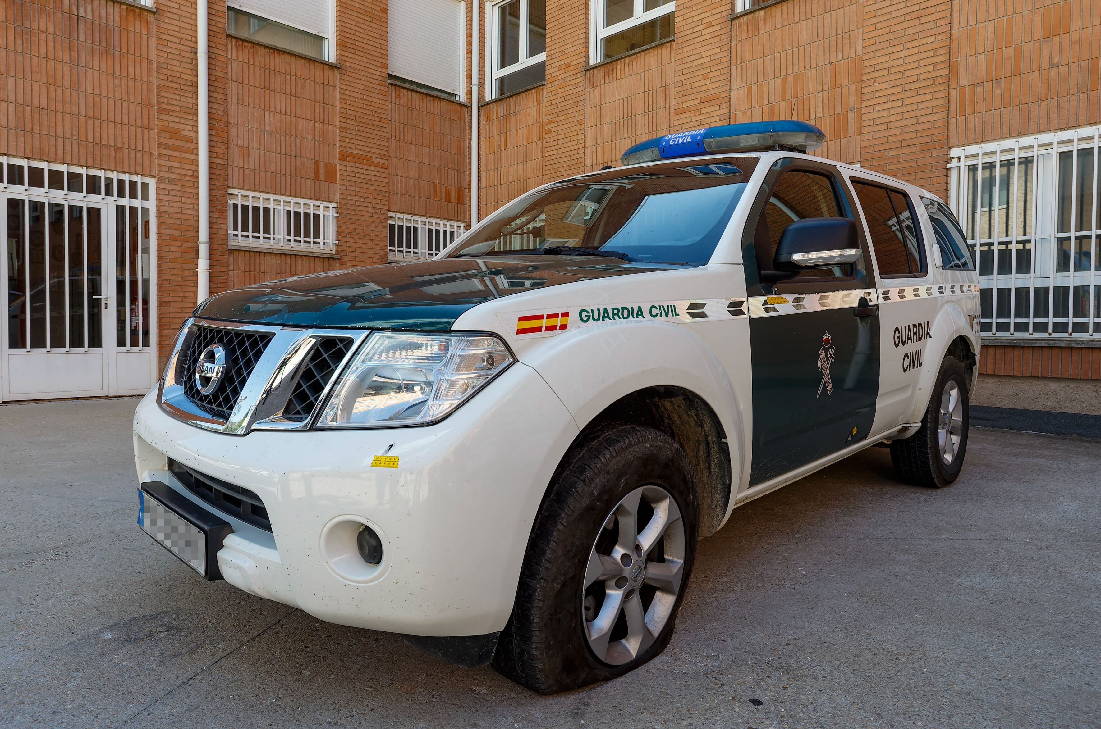 Uno de los coches de la Guardia Civil