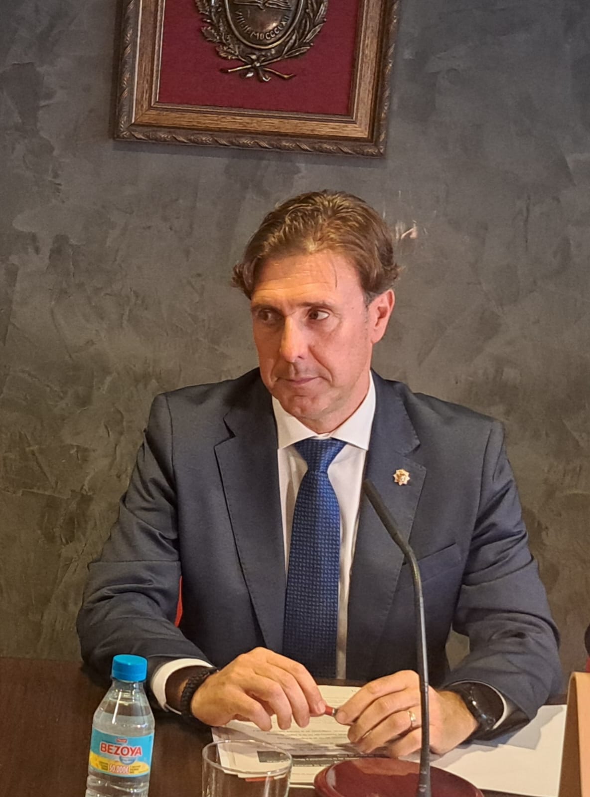 El presidente del TSJ, Manuel Luna, en un acto en el Colegio de Registradores