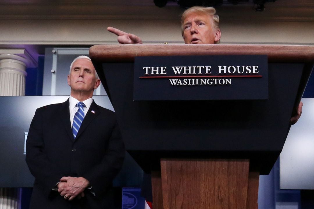 El presidente de Estados Unidos, Donald Trump, en una rueda de prensa en la Casa Blanca