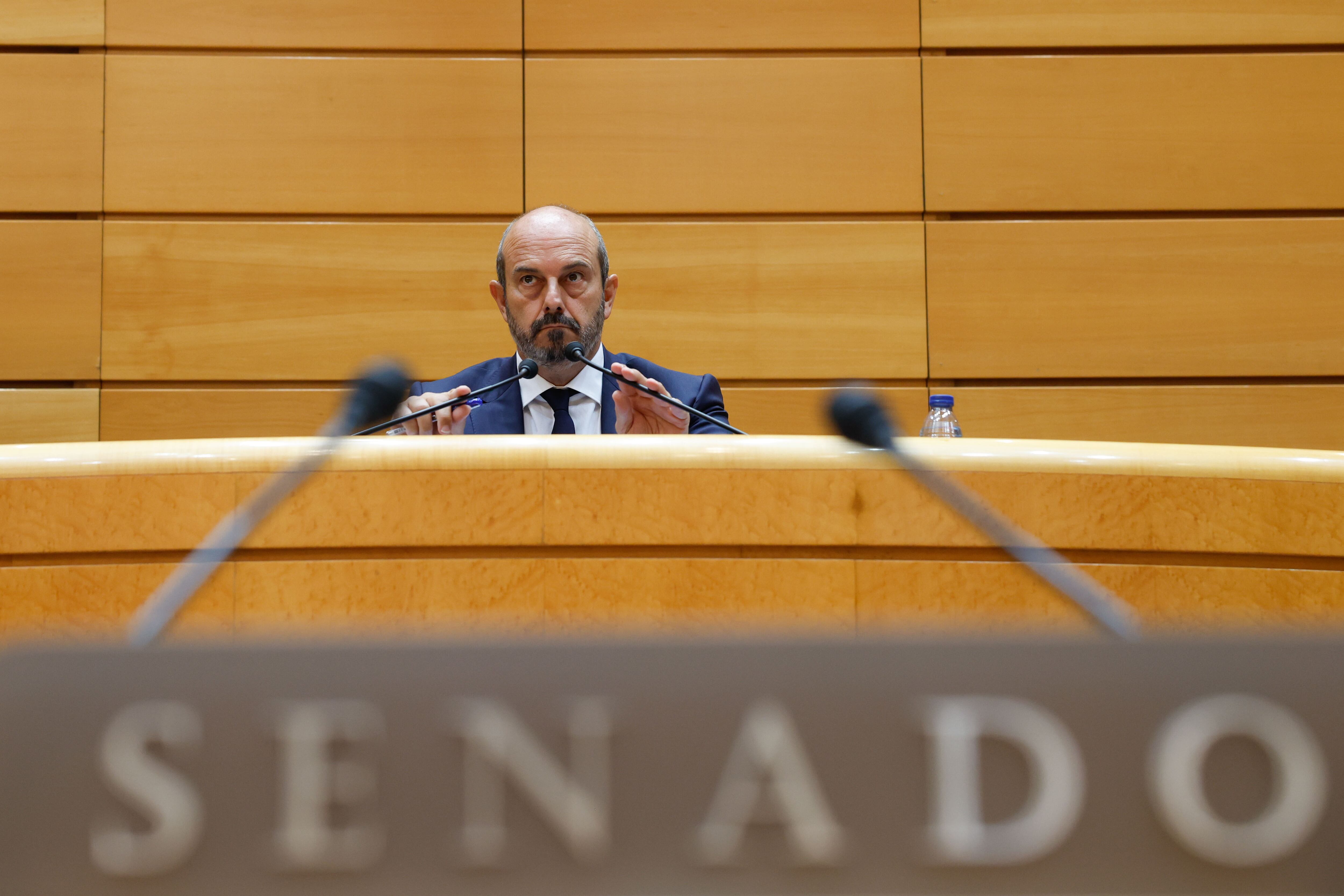 El presidente del Senado, Pedro Rollán durante el primer pleno de la legislatura