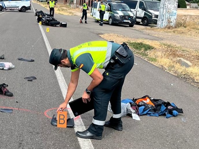 Fallece un motorista en Zamora. Foto: Guardia Civil de Zamora.