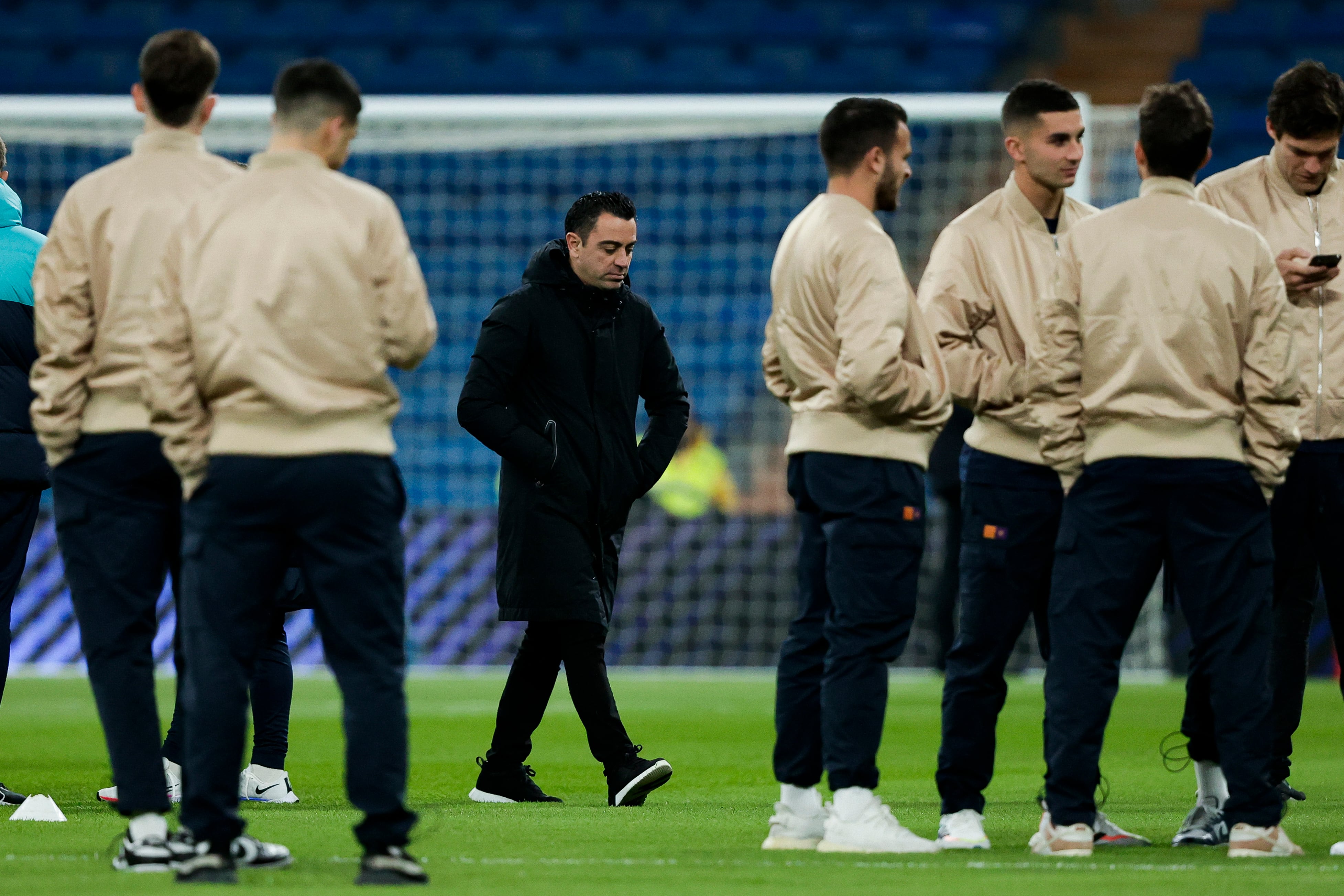 Xavi, en la previa de un partido del FC Barcelona