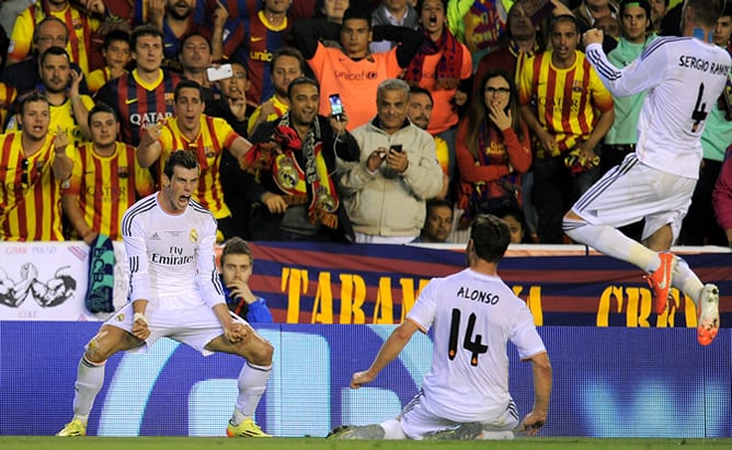 El galés ha marcado el gol de la victoria para el Real Madrid en la final de la Copa disputada ante el F.C. Barcelona en Mestalla.