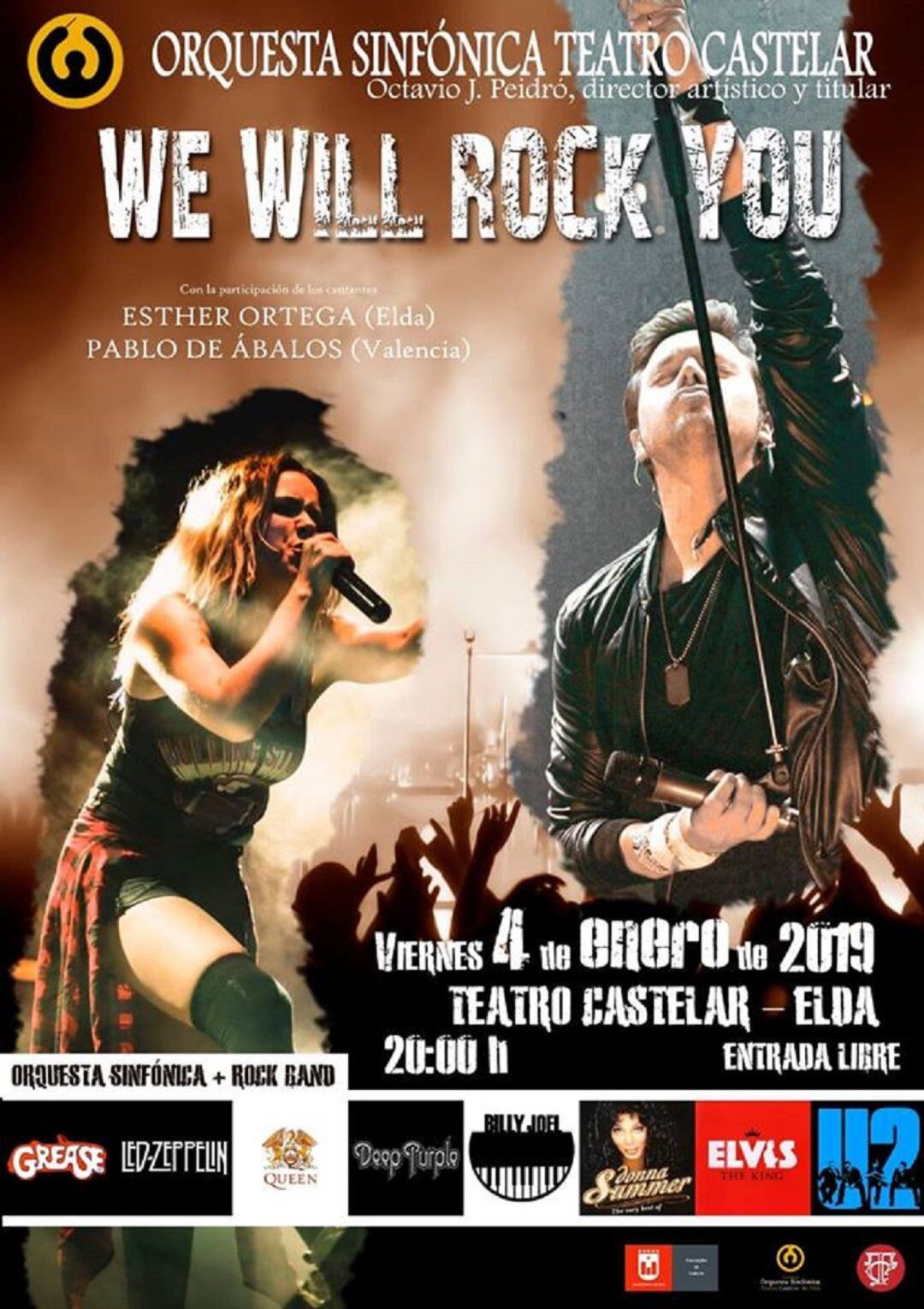 Cartel del concierto de la Orquesta Sinfónica del Teatro Castelar de Elda