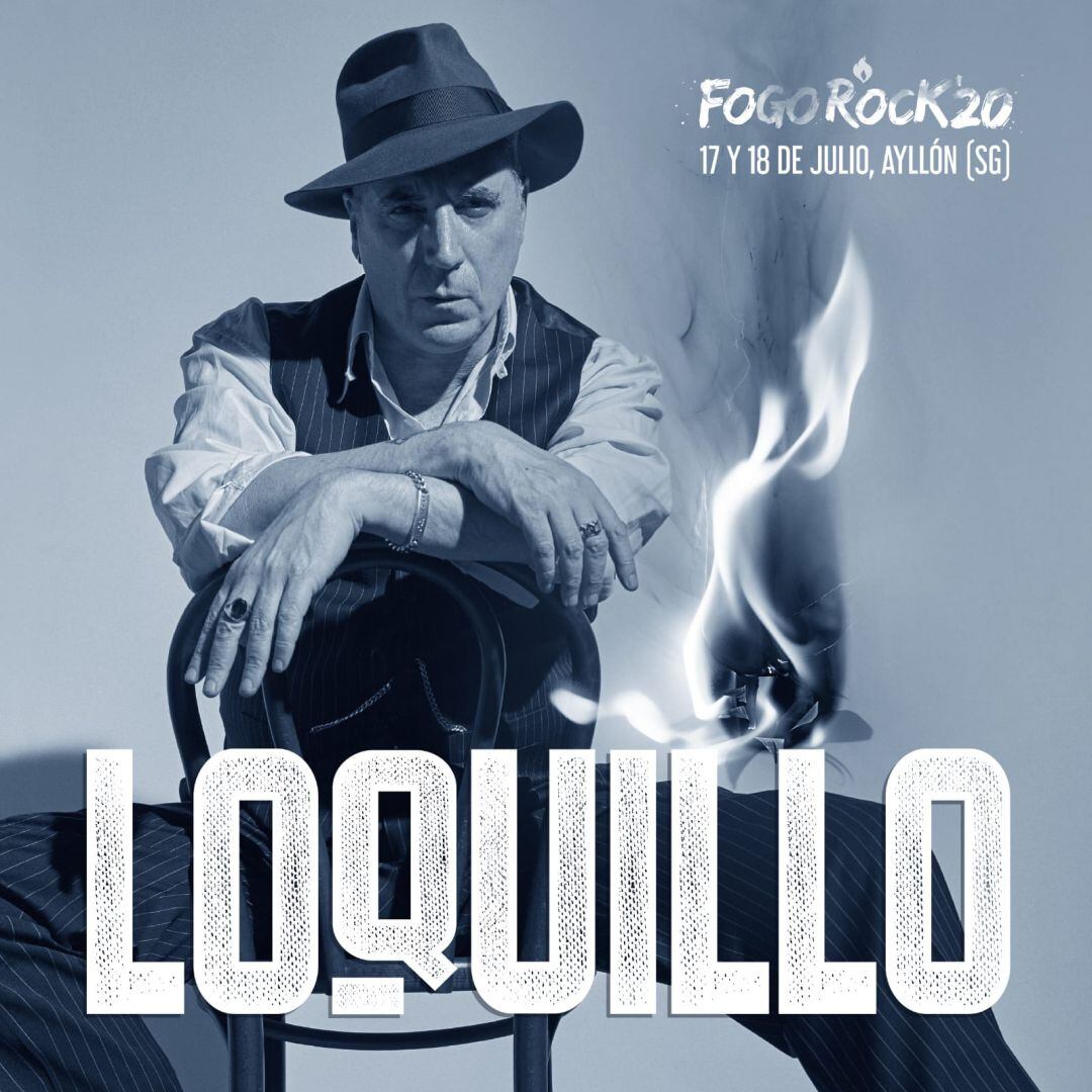 Cartel promocional de Loquillo para el festival Fogo Rock de 2020