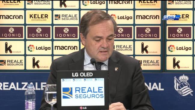 Aperribay en la rueda de prensa que ha ofrecido en Anoeta