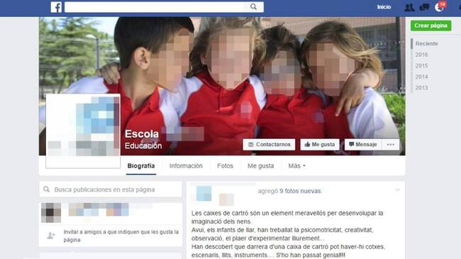 Les xarxes socials en van plenes de pàgines de col·legis amb imatges de nens sense cap restricció