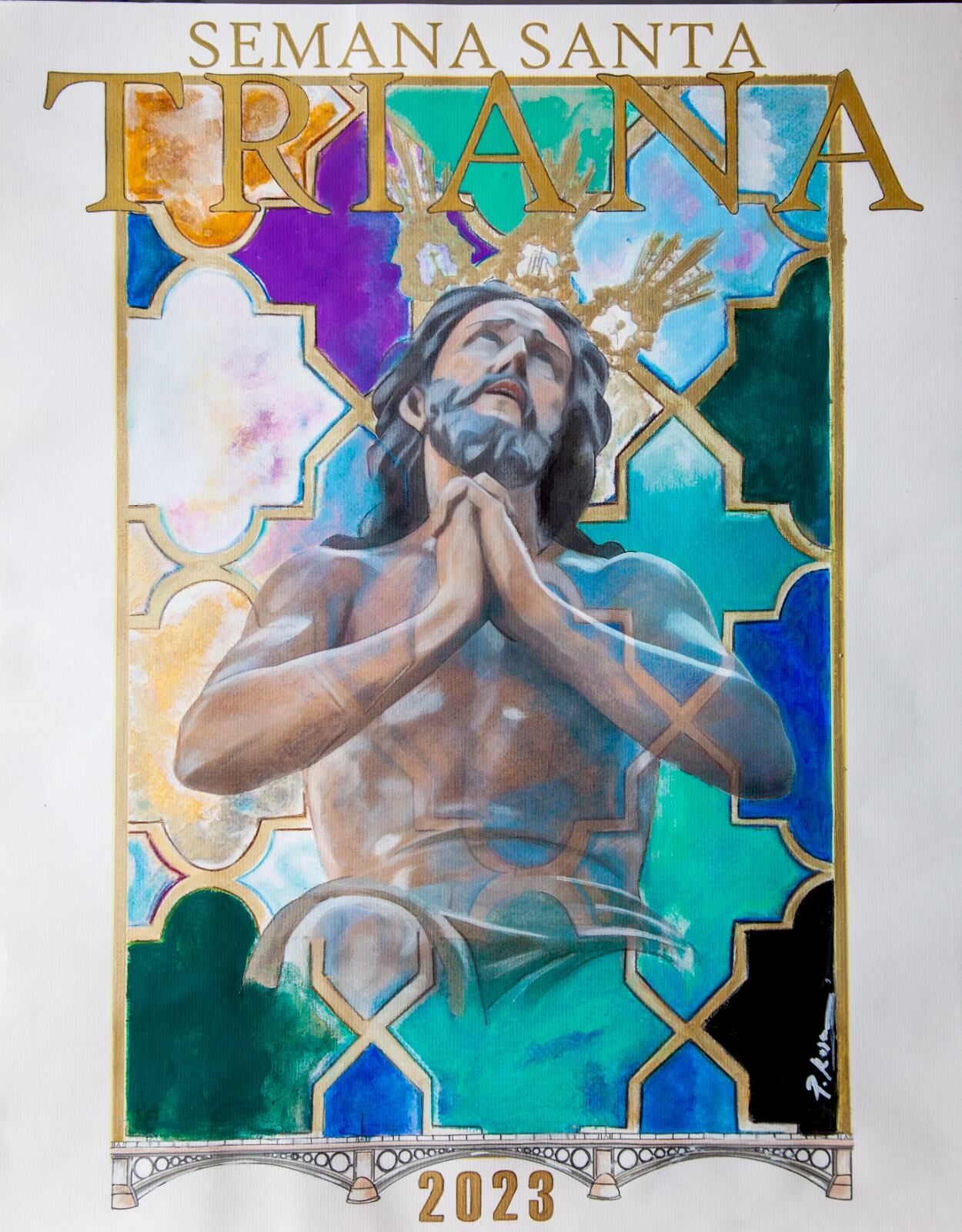 Cartel de la Semana Santa de Triana 2023, obra de Pablo Rosa Rodríguez