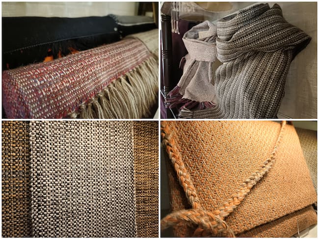 Algunas prendas que han tejido Ana y Francis con sus telares