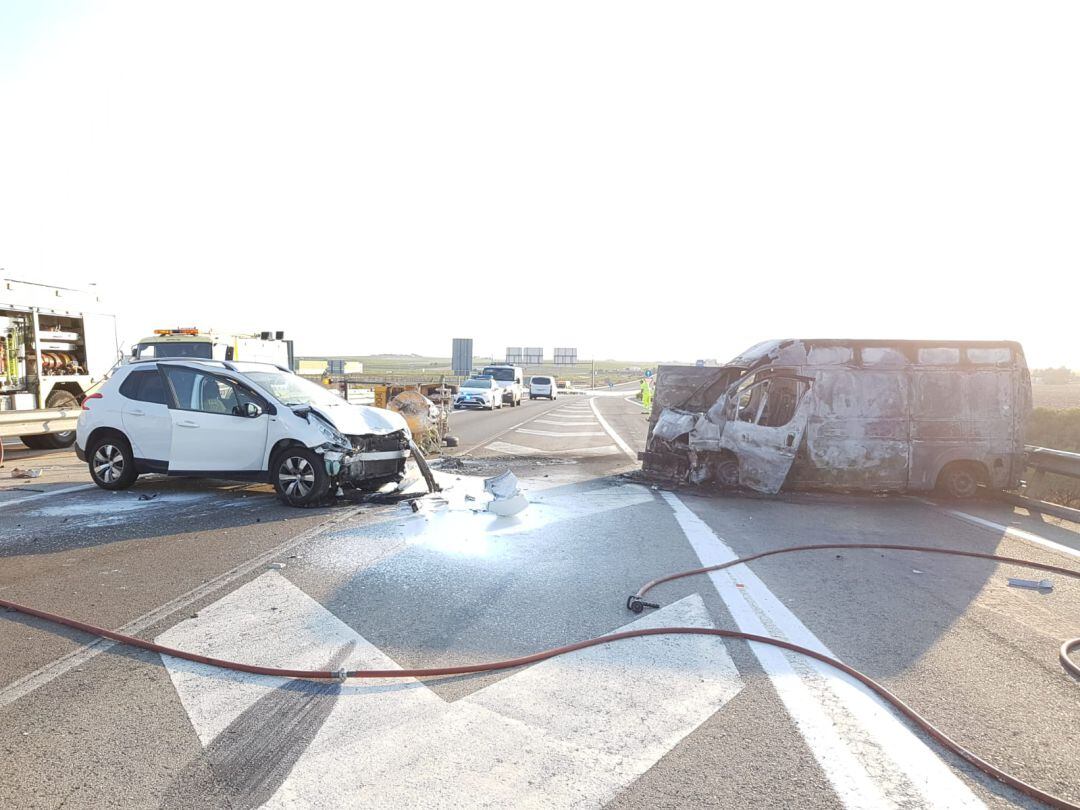 Accidente en la a-480 en Sanlúcar